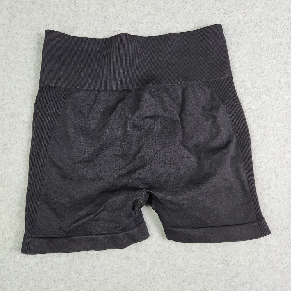 Womens Athletic Shorts Medium Black Scrunch Butt High Waist Seamless Gym Stretch